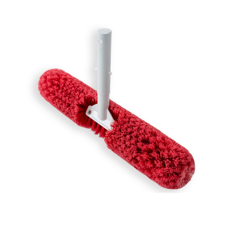 360-Degree Bristles SOFT Red Torrent Pool Brush 18" Patented and Professional-Endorsed