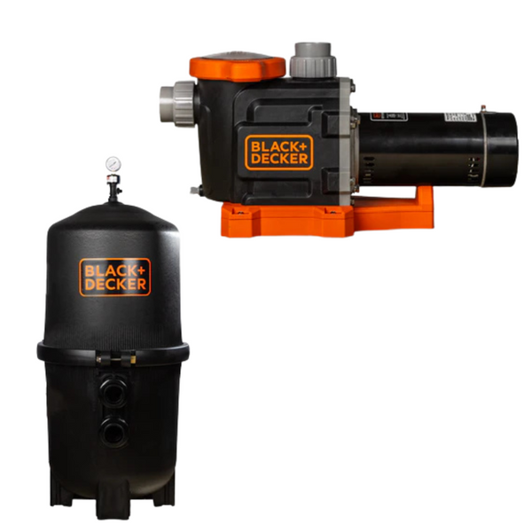 Inground BLACK+DECKER Dual Speed Pump & Cartridge Filter Duo (Up to 30,000 Gallons)
