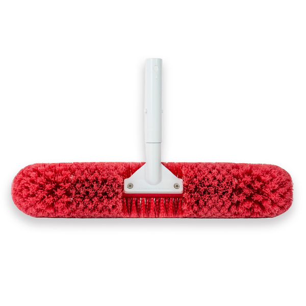 360-Degree Bristles SOFT Red Torrent Pool Brush 18" Patented and Professional-Endorsed