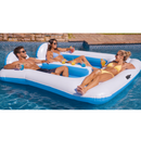 Aqua Luxe Breeze Inflatable Island Float with Cooling Mesh Center & Backrests — 7' x 7'
