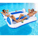 Aqua Deluxe Duo Inflatable Island Lounger with Cooling Mesh Center & Backrests — 8' x 7'