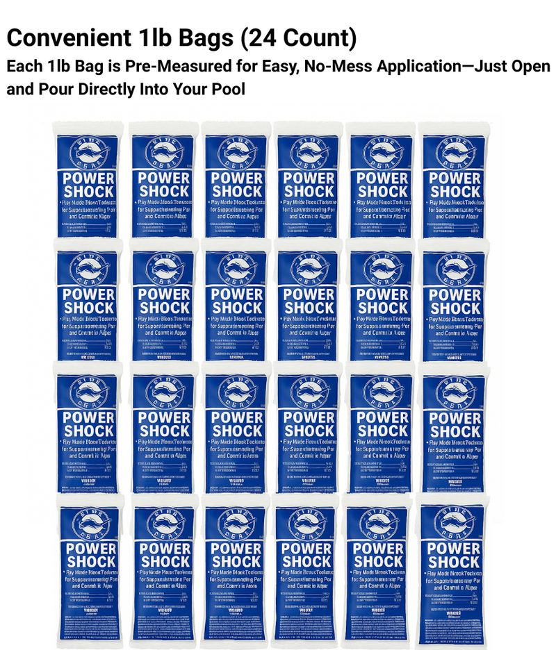 Premium Swimming Pool Shock - 1 lb Packs (24 Count)