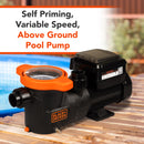 BLACK+DECKER 1.5 HP Variable Speed Above Ground Pool Pump – Energy Star Certified (115V)