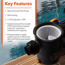BLACK+DECKER 1.5 HP Variable Speed Above Ground Pool Pump – Energy Star Certified (115V)