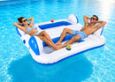 Aqua Deluxe Duo Inflatable Island Lounger with Cooling Mesh Center & Backrests — 8' x 7'