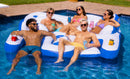 Aqua Luxe Chill 4-Person Inflatable Island Float with 4 Built-In Backrests — 8' x 8'