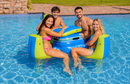 Aqua Luxe Grand 4-Person Inflatable Island Float with Built-In Cooler — 6' x 6'