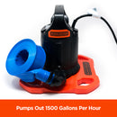 BLACK+DECKER 1500 GPH Automatic Water Removal Winter Submersible Swimming Pool Cover Pump with 25 Foot Power Cord and 30 Foot Discharge Hose