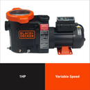 BLACK+DECKER Above Ground Variable Speed Pool Pump - 1 HP (Qualifies for Energy Star Utility Rebates)