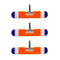 3-Pack 360-Degree Bristles Blue Torrent Pool Brush 18" Patented and Professional-Endorsed Orange