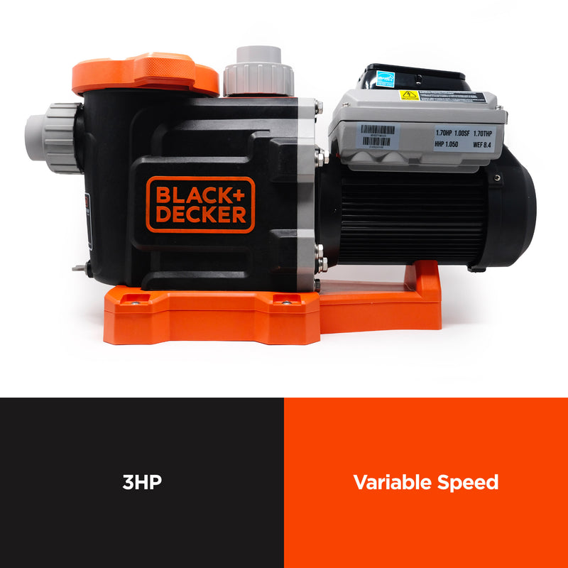 BLACK + DECKER 3HP Energy Star Variable Speed Inground Swimming Pool Pump  (Qualifies for Utility Rebates)